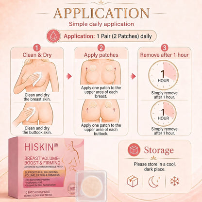 👩‍⚕️ Breast Firming & Fuller-Looking Curves HISKIN® — Advanced Nano-Microneedle Patch for Targeted Care